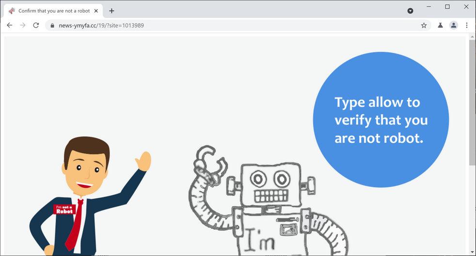 Image: Chrome browser is redirected to News-ymyfa.cc
