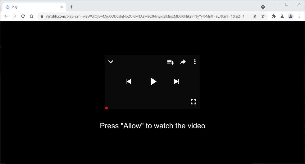 Image: Chrome browser is redirected to Njnxhh.com