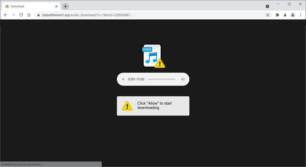 Image: Chrome browser is redirected to Smoothmicro1.xyz