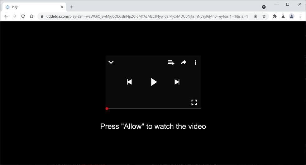 Image: Chrome browser is redirected to Uddetda.com