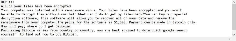 Image: Pay Us ransomware note