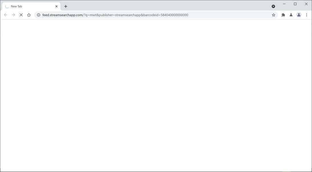 Image: Chrome browser is redirected to StreamSearchApp Search