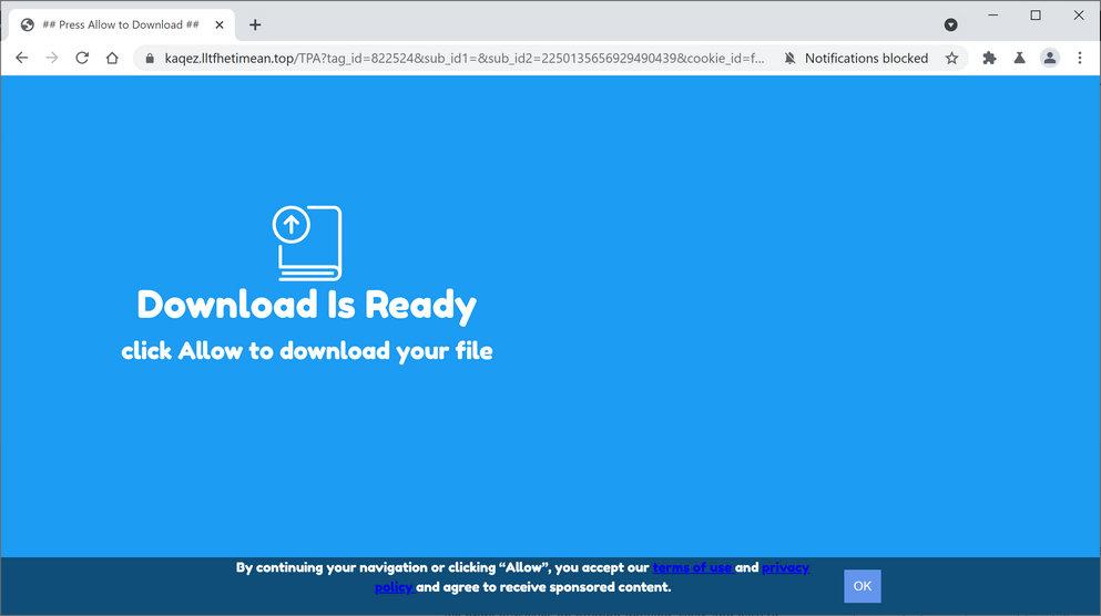 Image: Chrome browser is redirected to Lltfhetimean.top