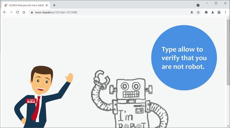 Image: Chrome browser is redirected to News-bepaki.cc