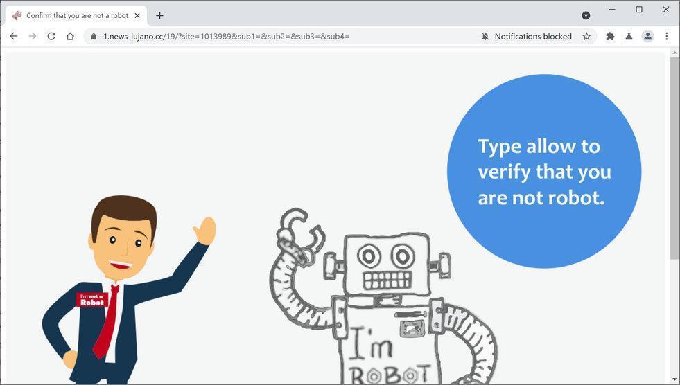 Image: Chrome browser is redirected to News-lujano.cc