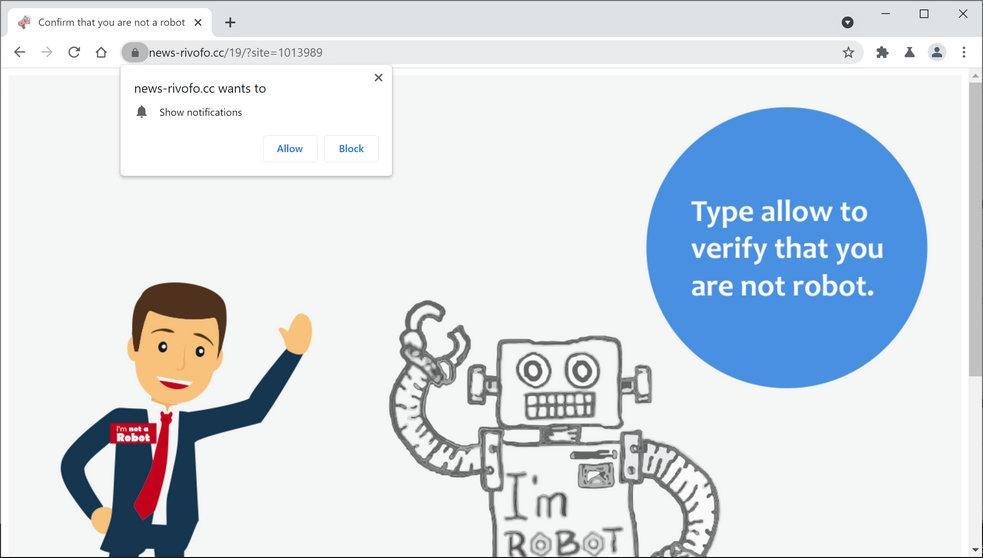  Image: Chrome browser is redirected to News-rivofo.c