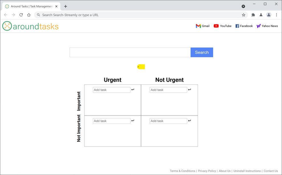 Image: Chrome browser is redirected to Around Tasks