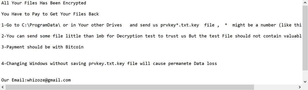 Image: WIZOZ ransomware