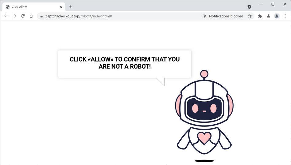 Image: Chrome browser is redirected to Captchacheckout.top