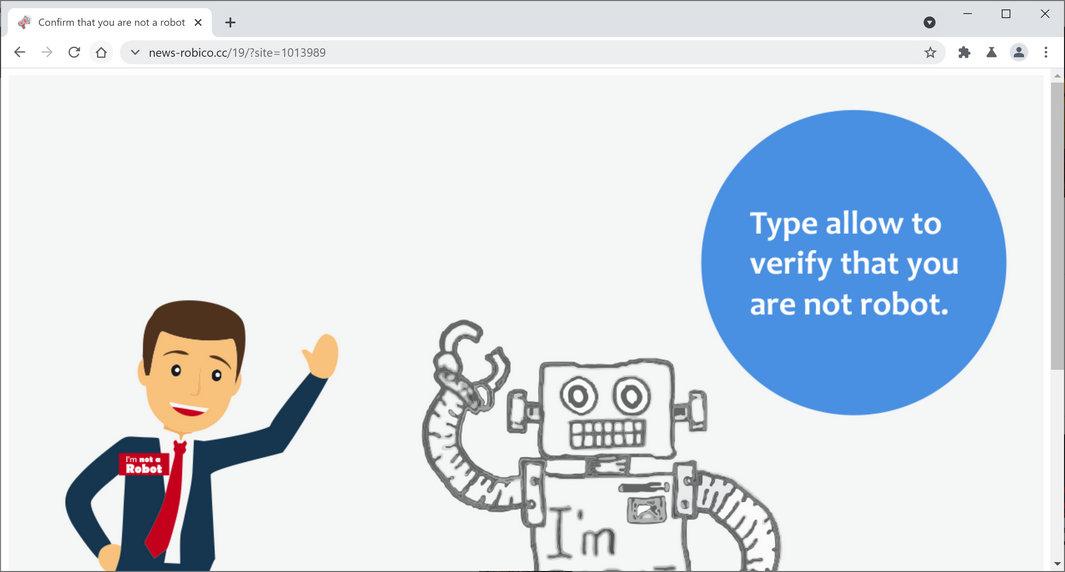 Image: Chrome browser is redirected to News-robico.cc