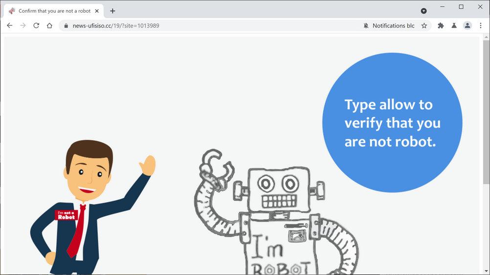 Image: Chrome browser is redirected to News-ufisiso.cc