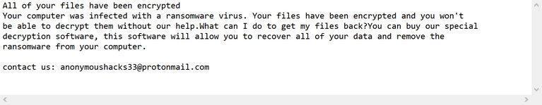 Image: Anonymoushacks ransomware note