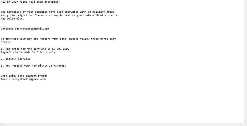  Image: Decryptdelta ransomware note