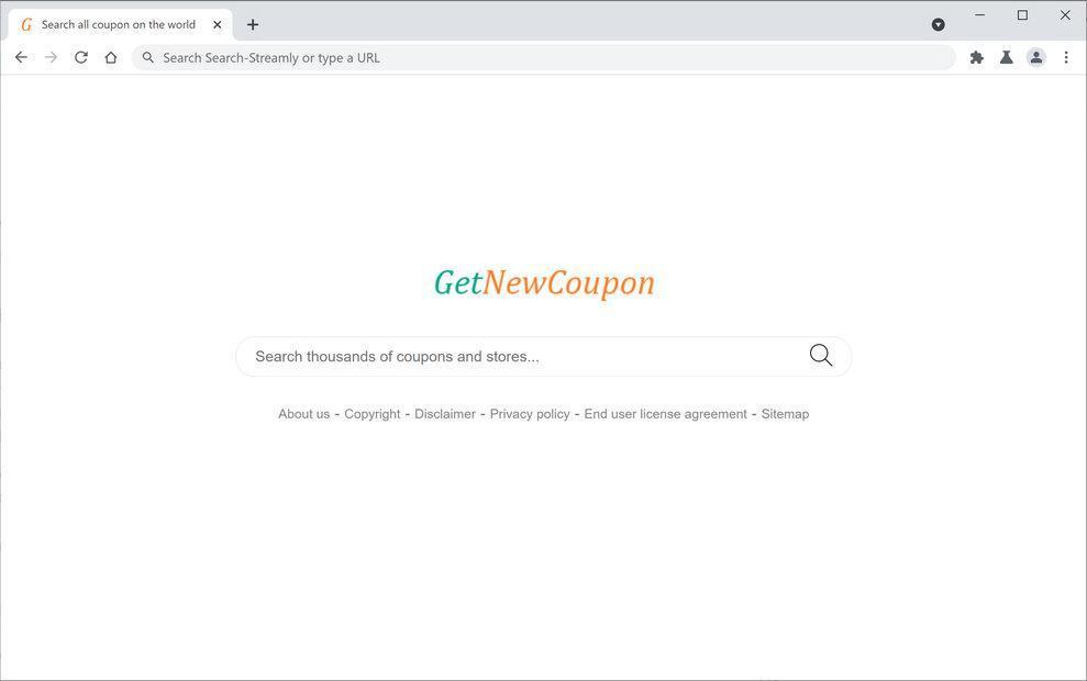Image: Chrome browser is redirected through GetNewCoupon