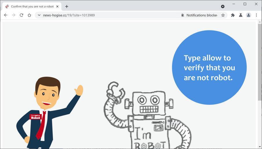 Image: Chrome browser is redirected to News-hogise.cc