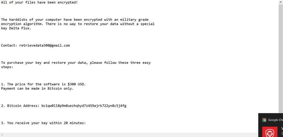 Image: Retrievedata ransomware note