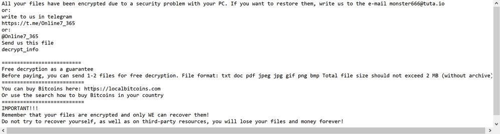 Image: Boooom ransomware note