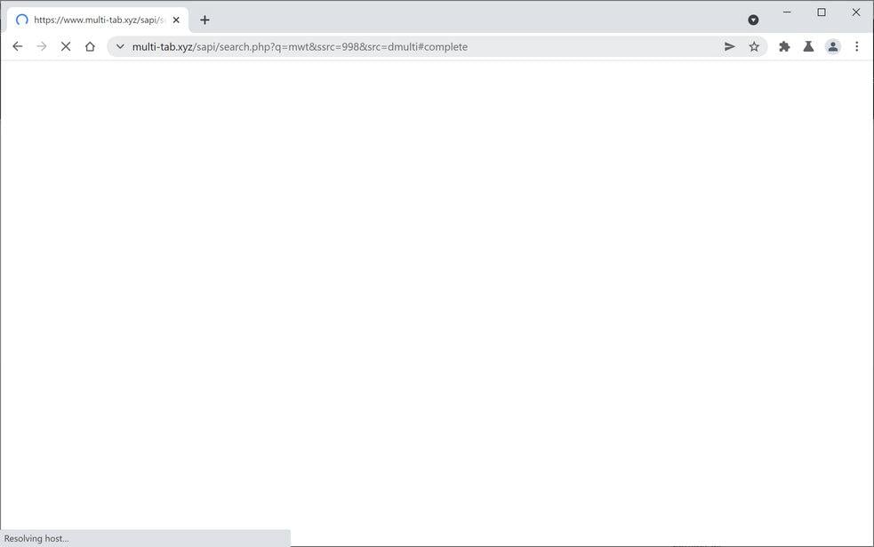 Image: Chrome browser is redirected through Multi-Tab.xyz