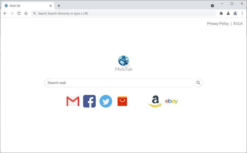 Image: Chrome browser is redirected through Multi-Tab.xyz
