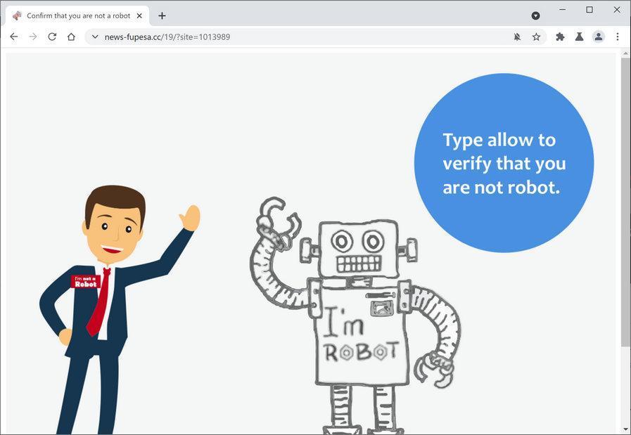 Image: Chrome browser is redirected to News-fupesa.cc