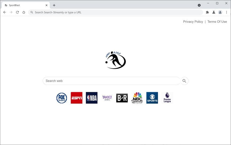 Image: Chrome browser is redirected through SportBlast.xyz