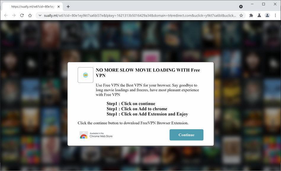 Image: Chrome browser is redirected to Sually.ml