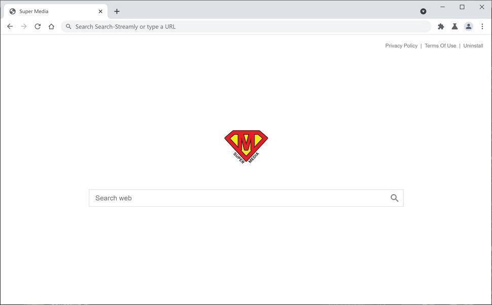 Image: Chrome browser is redirected through Super-media.xyz