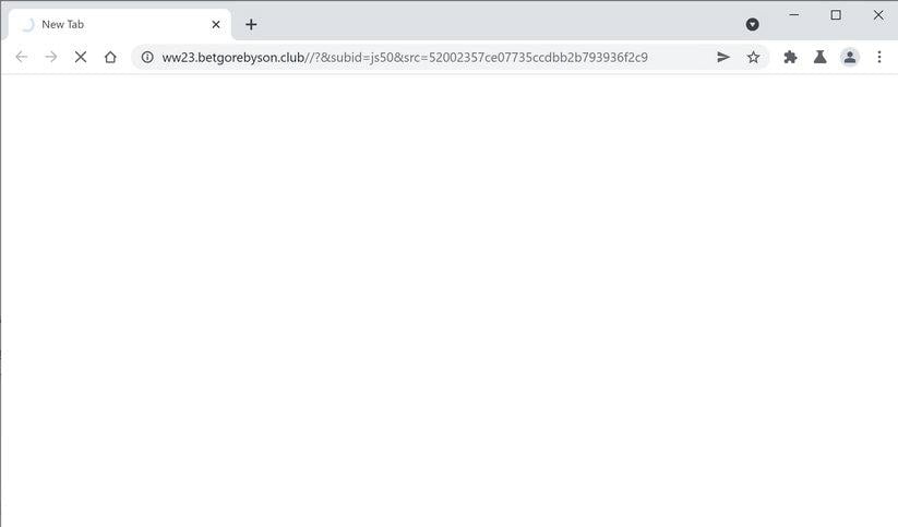 Image: Chrome browser is redirected to Betgorebyson.club