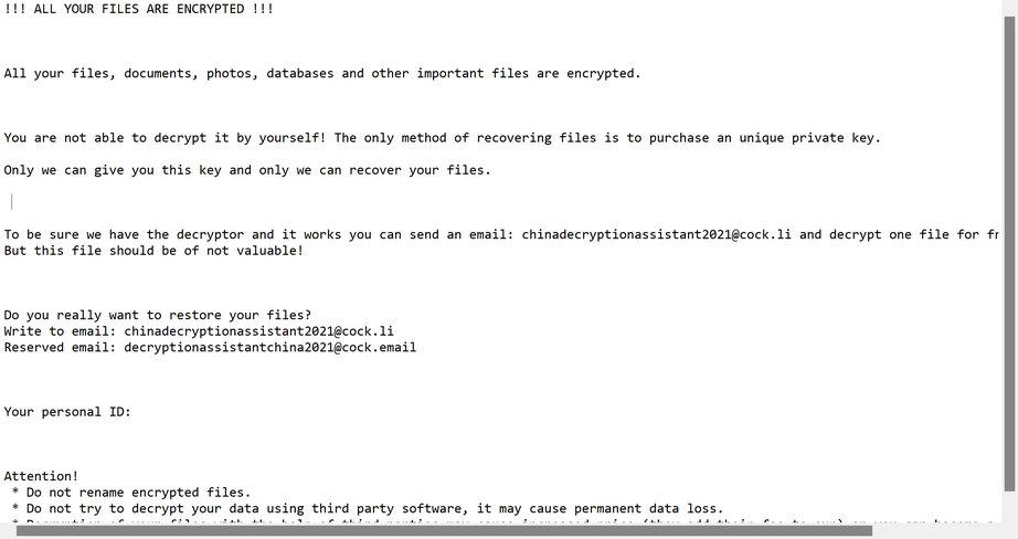 Image: DecryptionAssistant ransomware