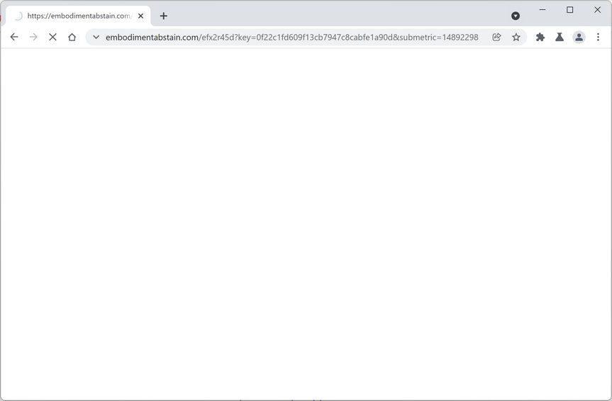 Image: Chrome browser is redirected to Embodimentabstain.com