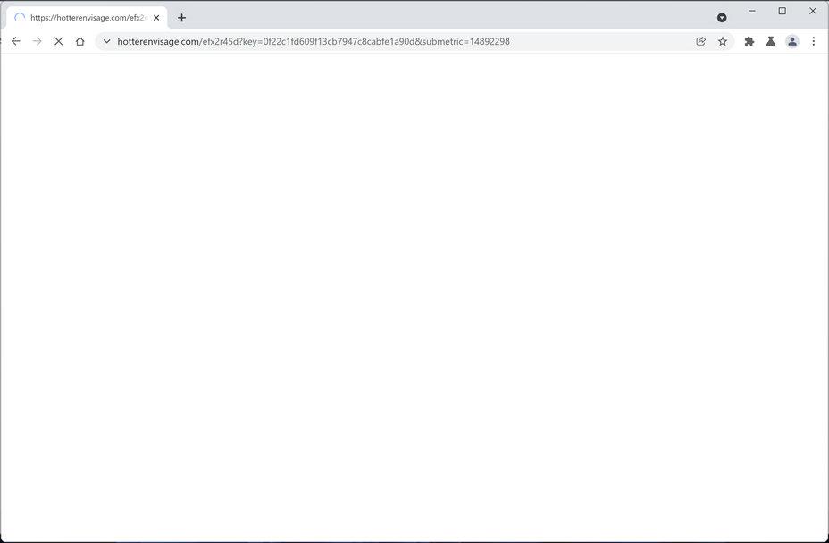 Image: Chrome browser is redirected to Hotterenvisage.com