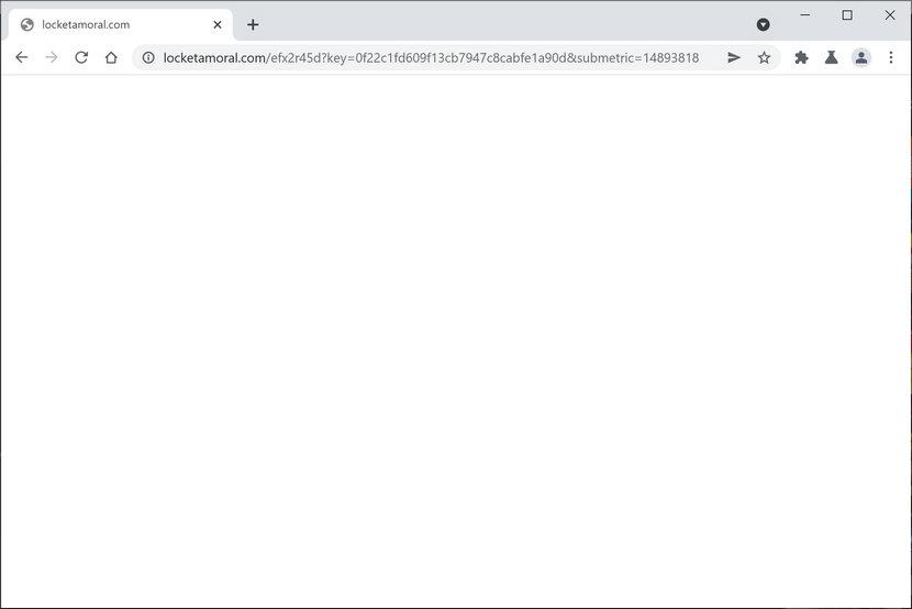 Image: Chrome browser is redirected to Locketamoral.com