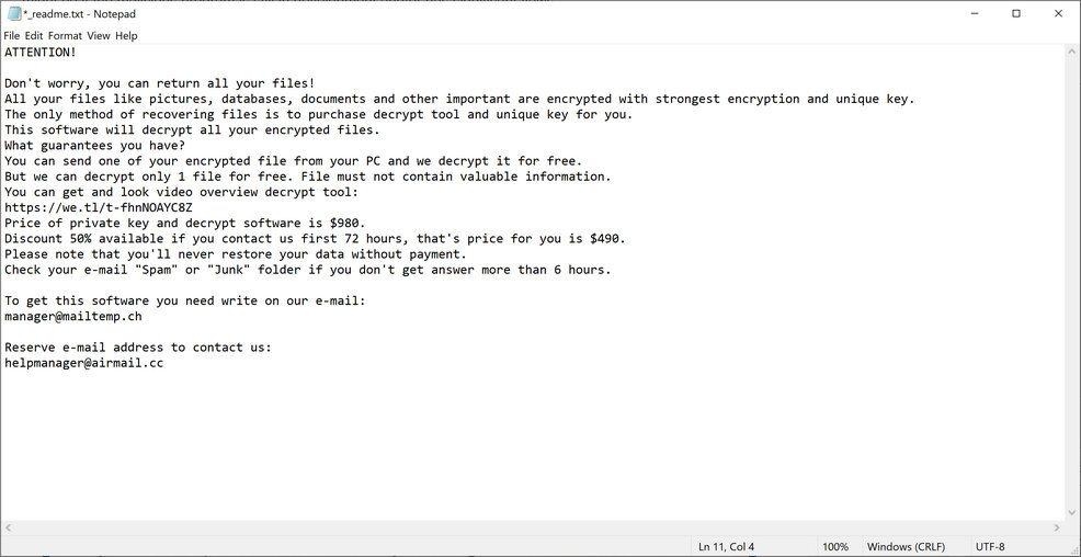 Image: MAQL ransomware note