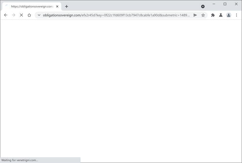 Image: Chrome browser is redirected to Obligationsovereign.com