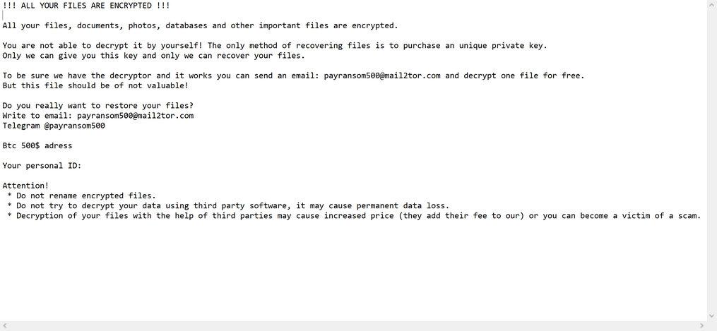 Image: Payransom500 ransomware