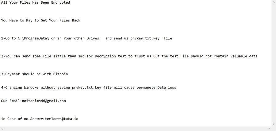 Image: Temlown ransomware