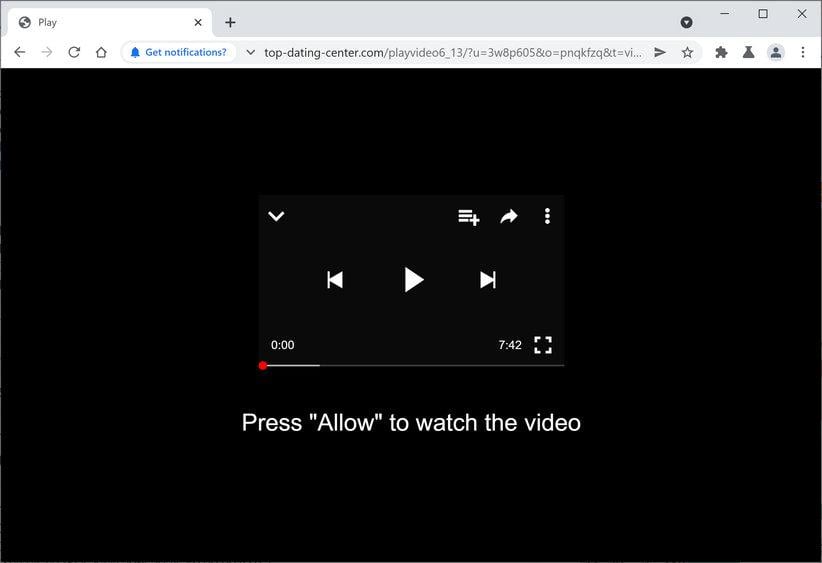 Image: Chrome browser is redirected to Top-dating-center.com