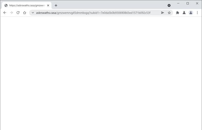 Image: Chrome browser is redirected to Askrswaths.casa