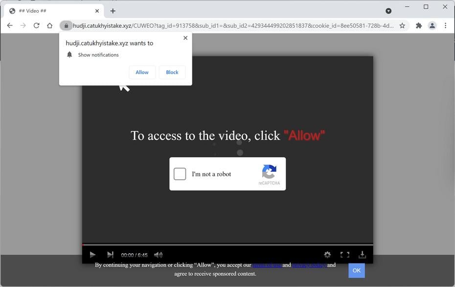Remove Catukhyistake.xyz pop-up ads (Virus Removal Guide) 1 Image: Chrome browser is redirected to Catukhyistake.xyz
