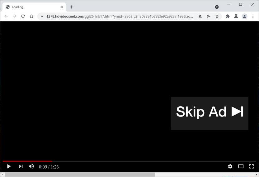 Image: Chrome browser is redirected to Hdvideosnet.com