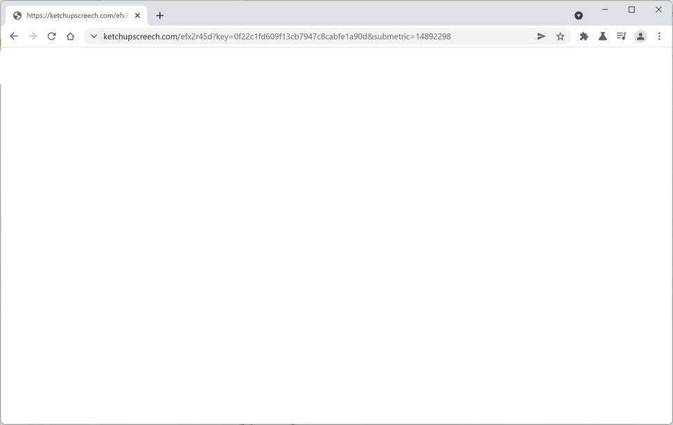 Image: Chrome browser is redirected to Ketchupscreech.com