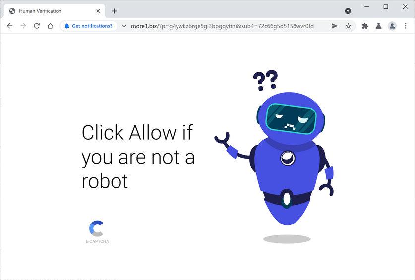Image: Chrome browser is redirected to More1.biz