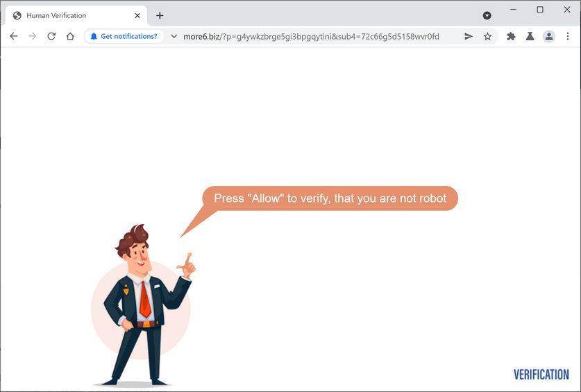 Image: Chrome browser is redirected to More6.biz