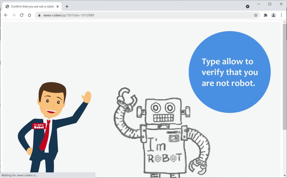 Image: Chrome browser is redirected to News-cotevi.cc