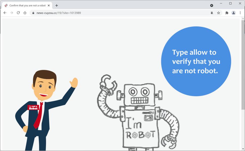 Image: Chrome browser is redirected to News-cuyosu.cc