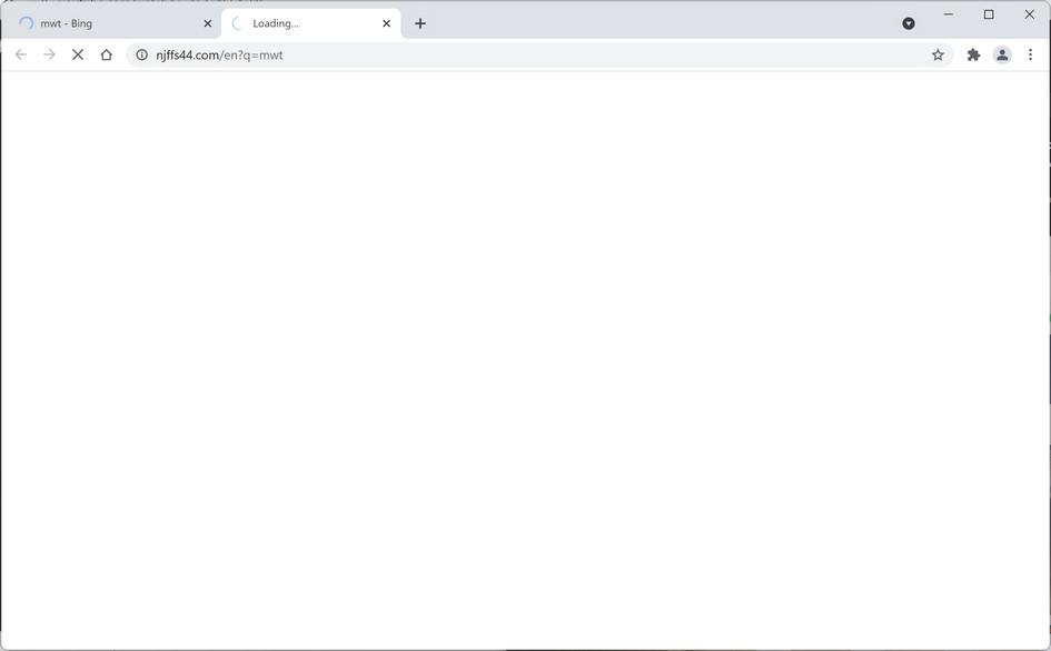Remove Njffs44.com browser hijacker (Virus Removal Guide) 1 Image: Chrome browser is redirected through Njffs44.com