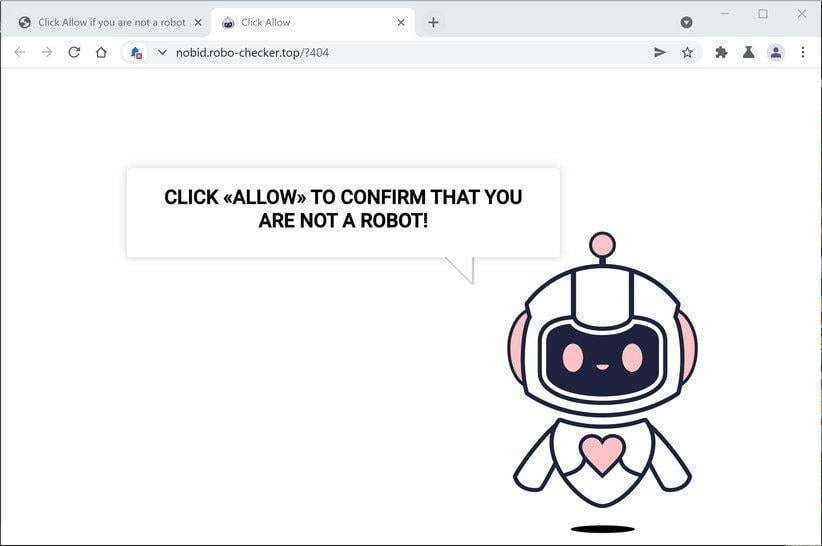 Image: Chrome browser is redirected to Robo-checker.top