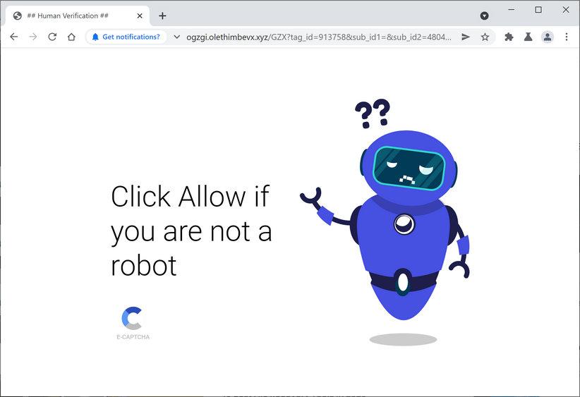 Image: Chrome browser is redirected to Olethimbevx.xyz