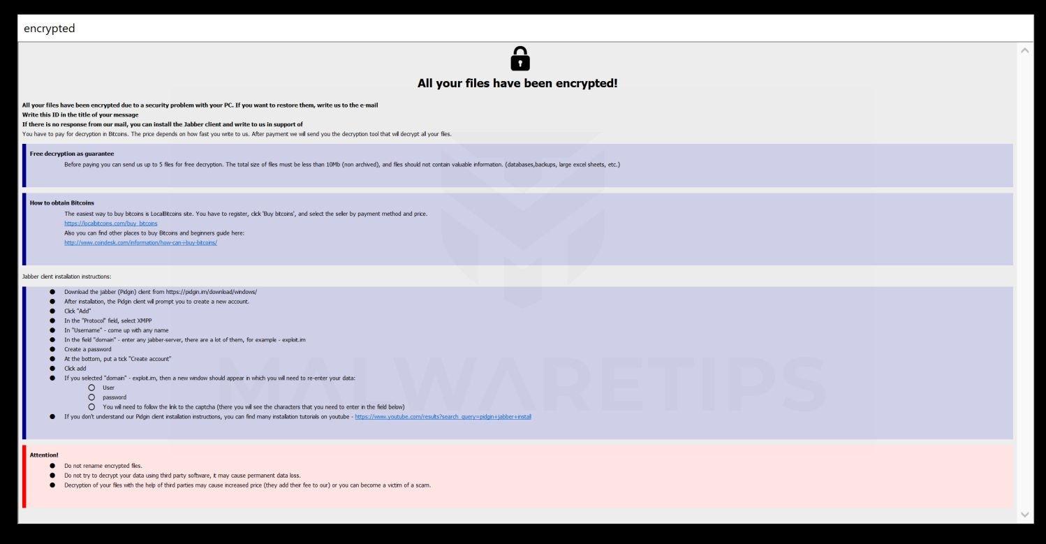 Image: !Palang ransomware