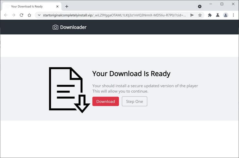 Image: Startoriginalcompletelyinstall.vip scam ads